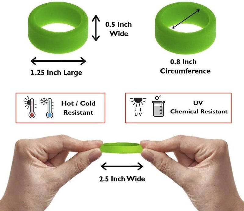 GRIFITI Band Joes 1.25 x .5 Inch, 2.5" circumference, 0.8" diameter 5 Pack Assorted Colorful Rubberbands Posters, Magic, Ring, Pen, Art, Cooking, Cord Wraps, Longer Lasting Strong Silicone Rubber Elastic Bands Mini Small Siliconebands - Image 2
